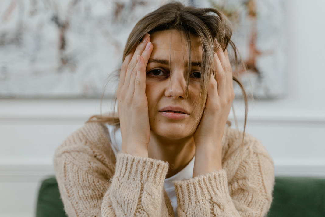 Close-Up Shot of a Sad Woman